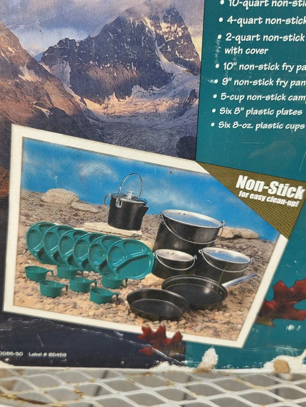 Open Country Deluxe Aluminum Non-Stick Camp Cookware Set 18 Pieces New
